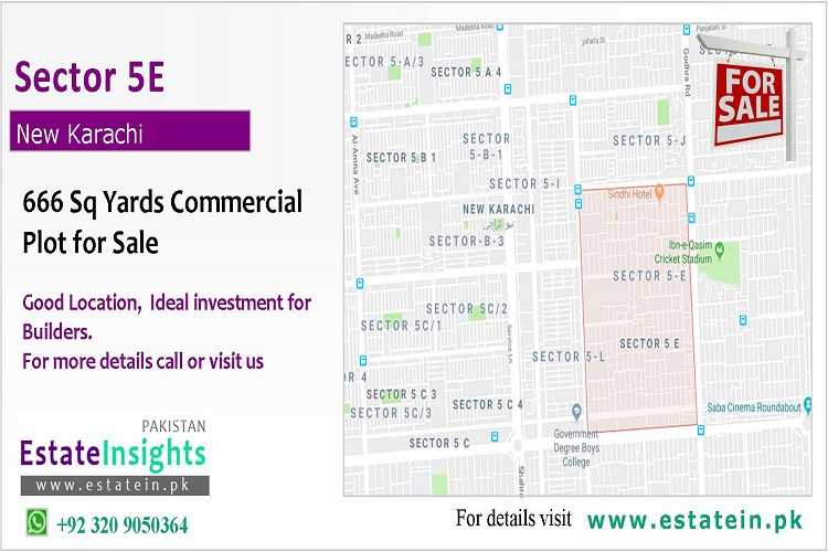 666 Sq Yards Commercial Sector 5E New Karachi