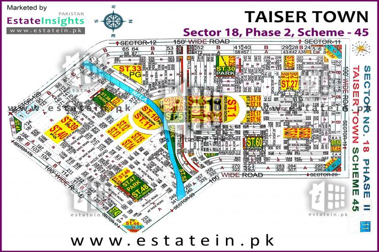 80 Sqy Plot for Sale Sector 18 Taiser Town Karachi
