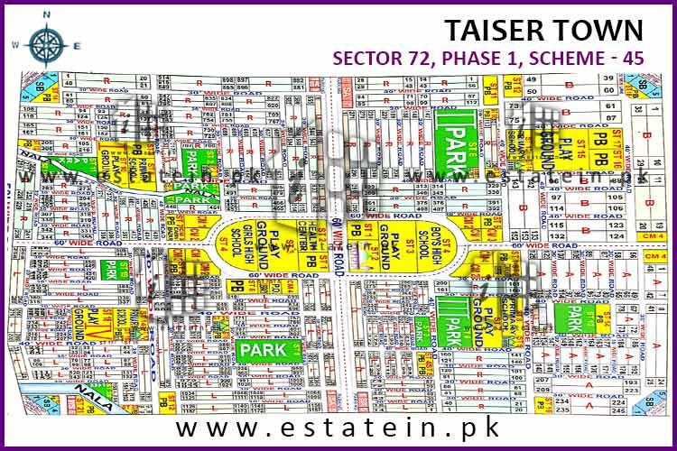120 yards plot for sale in Sector 72 Taiser Town Karachi