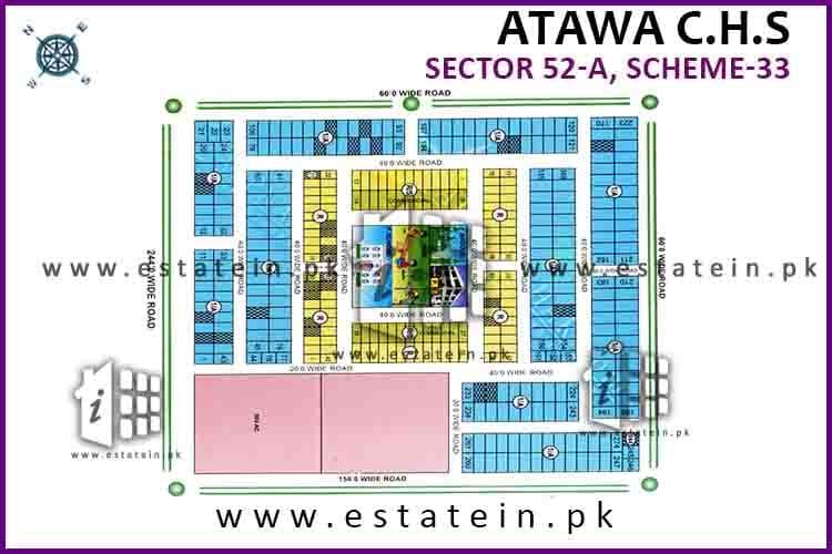 200 Sq Yards West Open Plot for Sale i Atawa CHS Scheme 33