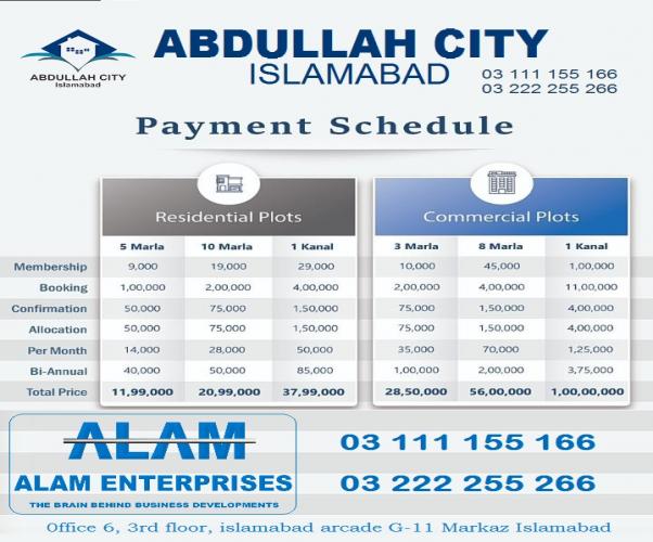 Abdullah City Islamabad 5 8 10 Marla plot for sale 