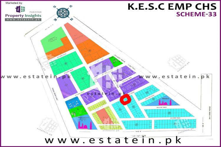 200 Sq yards Corner Plot for Sale in KESC Society Scheme 33
